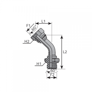 45° Connector Swivel Female BSPP- Male BSPP. (AMF45G)